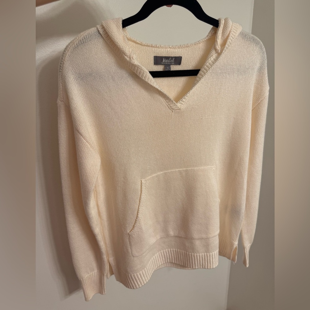 Marled Reunited Clothing Cream Knit Hoodie - Size S